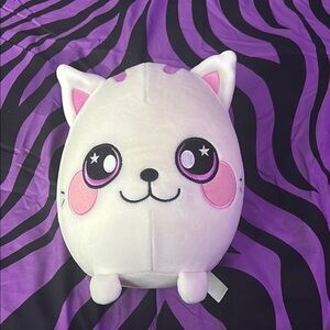 Cute White and Pink Cat Plush Toy